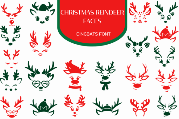 Christmas Reindeer Faces Dingbats Font Review