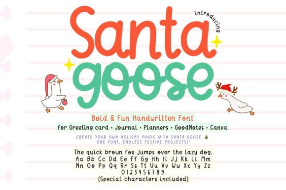 Santa Goose: A Bold Handwritten Font for Playful Branding