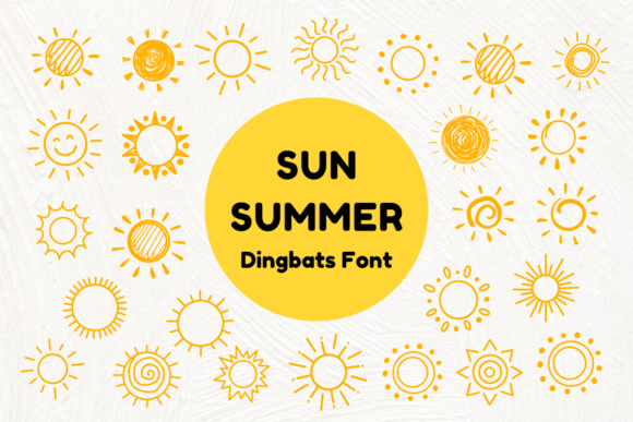 Sun Summer Dingbats Font for Creative Business Branding