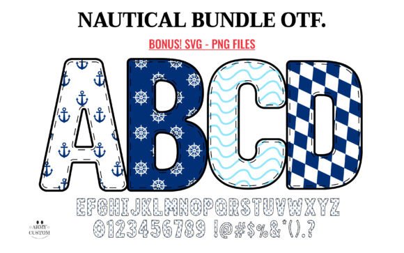 The Nautical, Navy Bundle: A Maritime-Inspired Font for Modern Branding